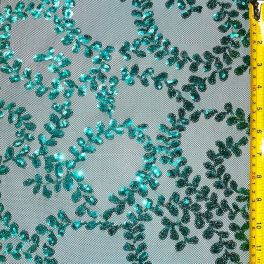 Floral Sequin Embroidery Net